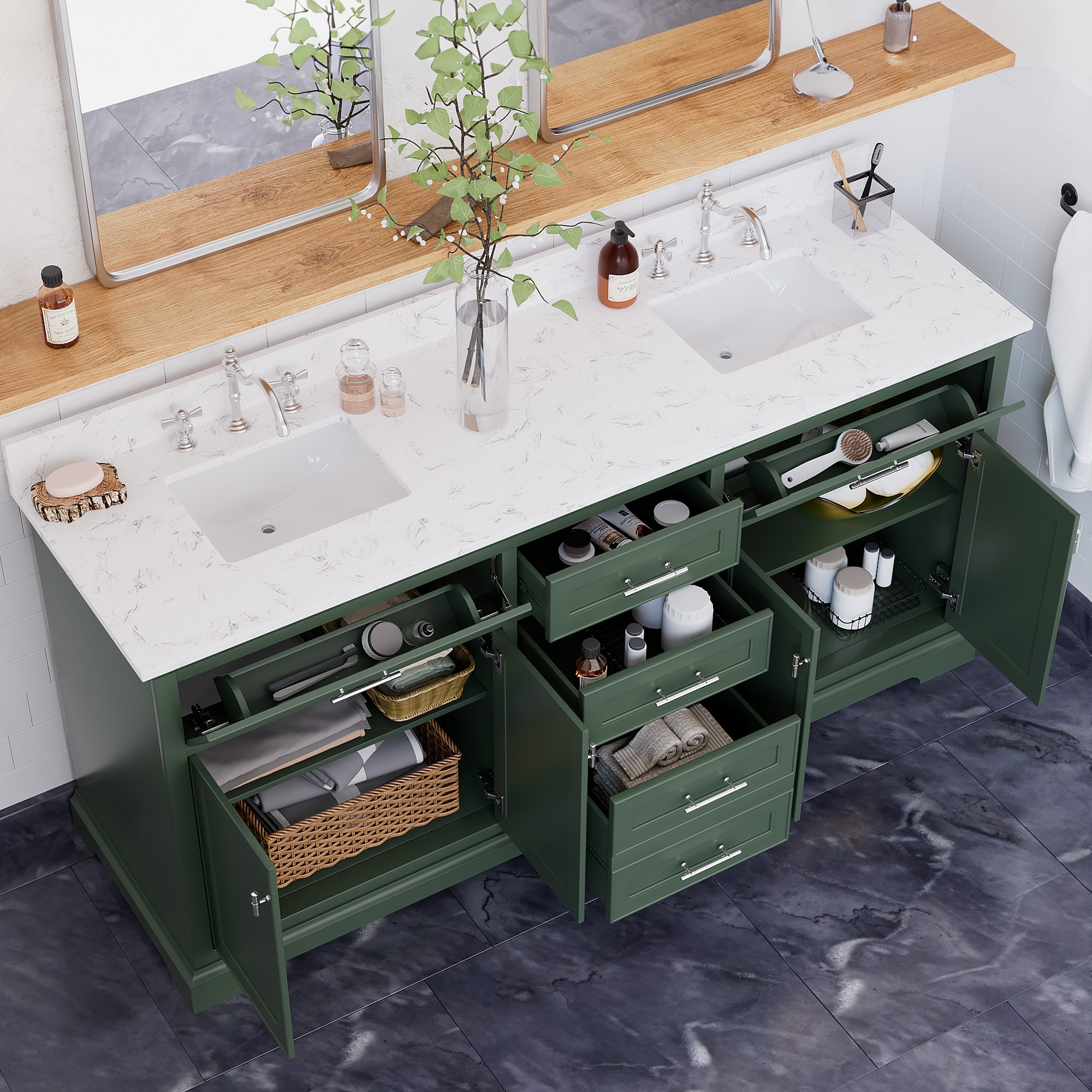JEAREY DXRZJ-6S-BE Bath-Vanity-Combo - View #3