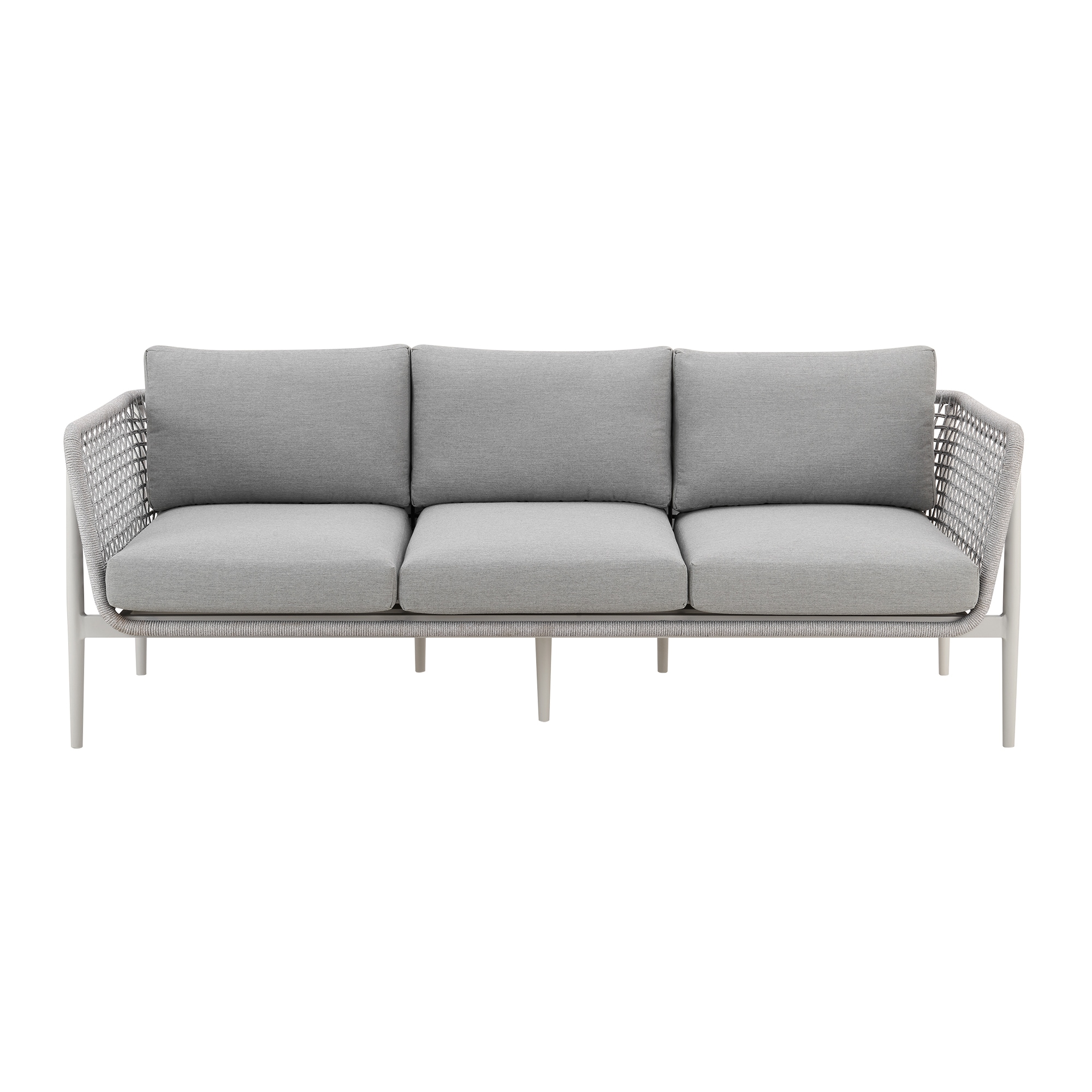 Armen Living SETODRH4GRY 4 -Piece Patio Sofa Conversation Set with Gray Cushions
