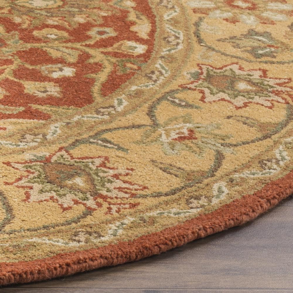 Heirloom Rust & Gold 6' Round Hand-Tufted Wool Rug