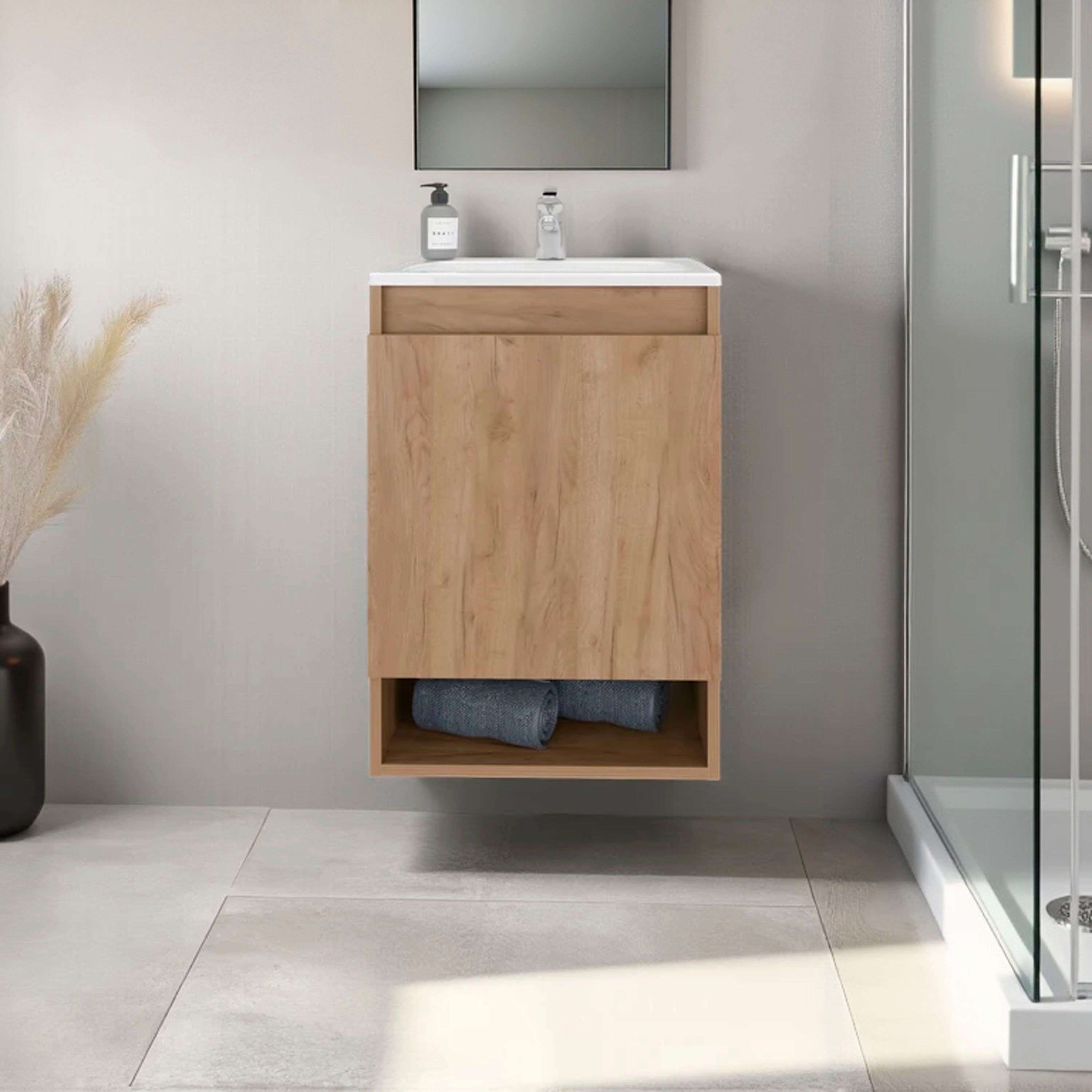 Tinyhomie Oak Wall Mounted Bathroom V...