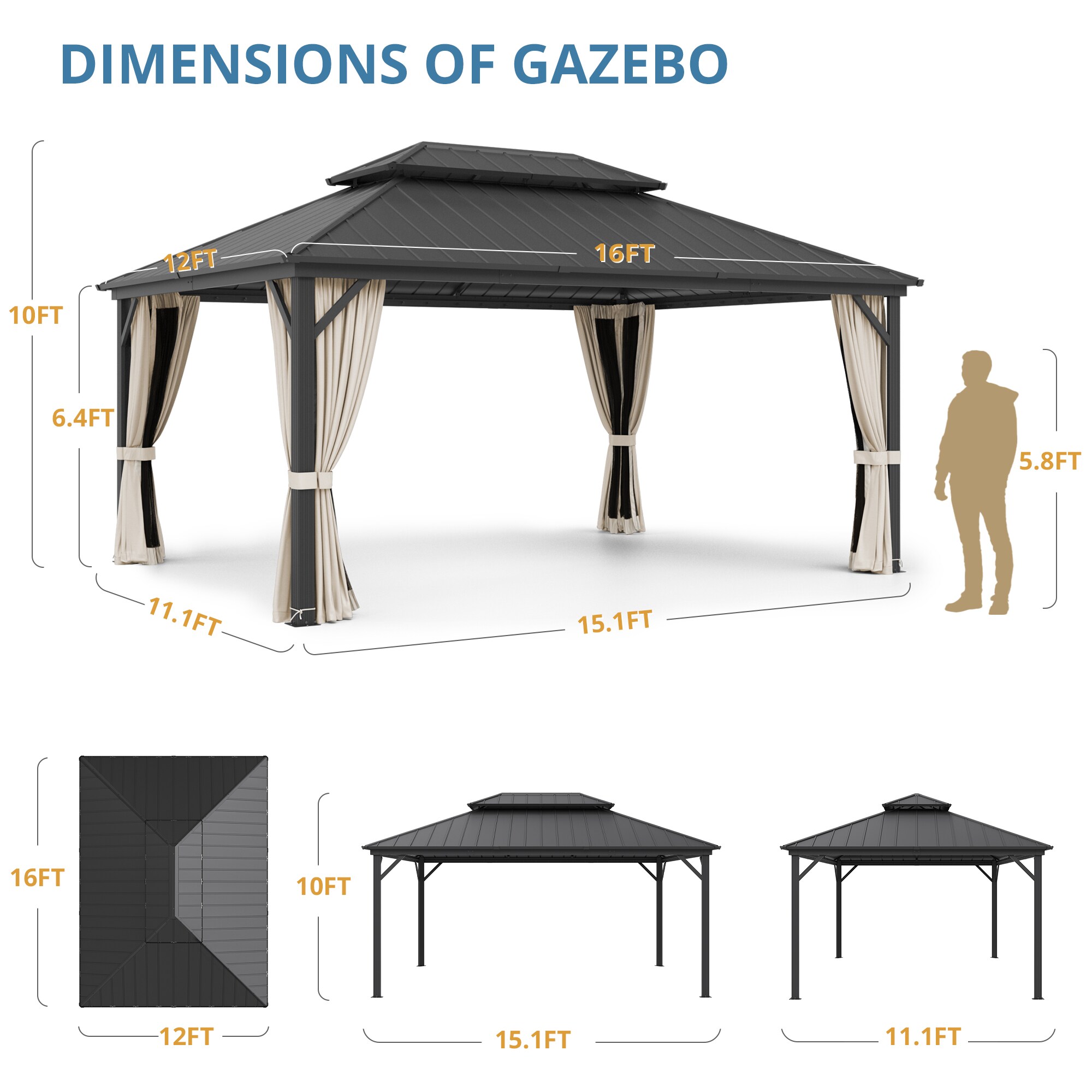 Yurevna KKLT-BL-4 Wood-Resin-Gazebos - View #10