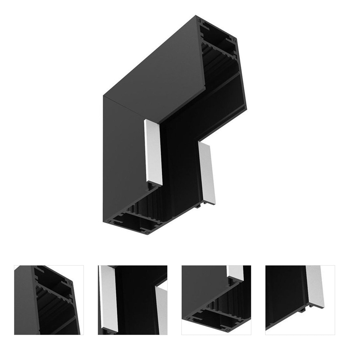 WAC Lighting S2CPST-IC-BKWT Ventrix White Track Component Ceiling Light ...