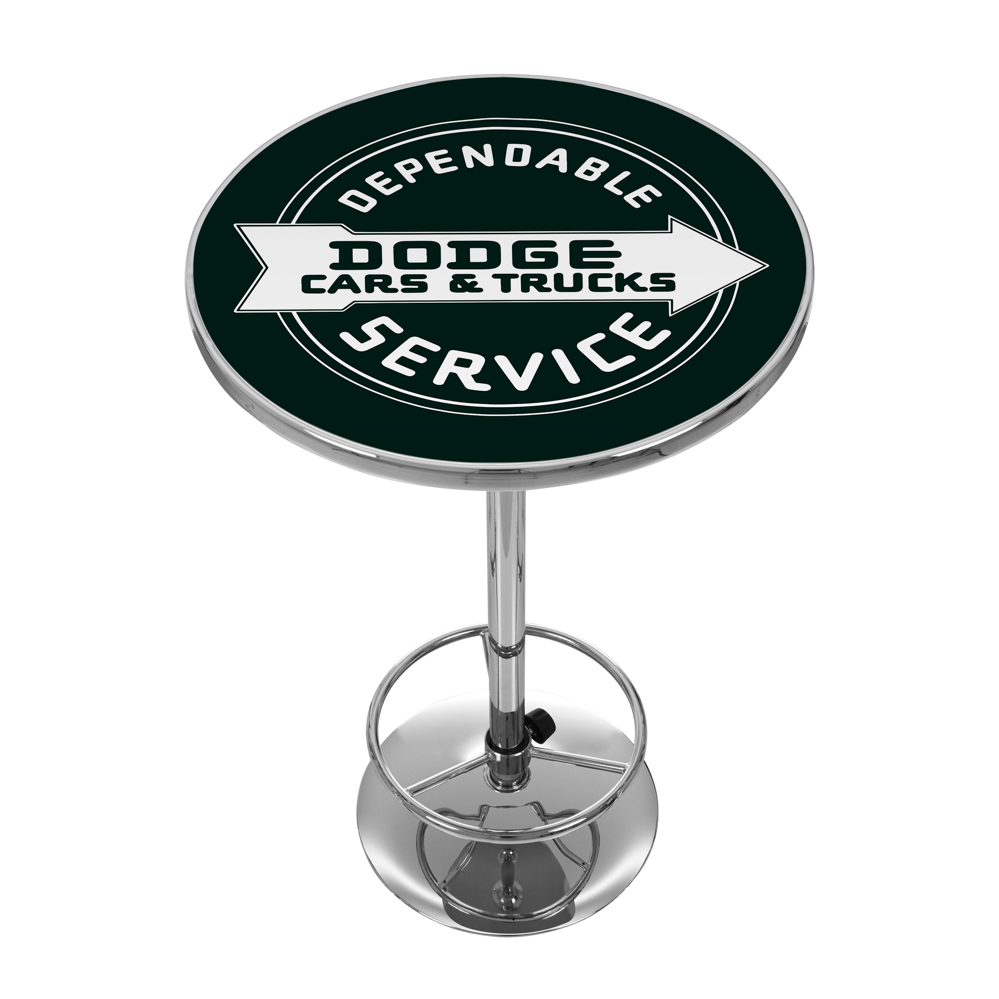 Trademark Gameroom DGE2000-SERV Pub Tables Chrome Round Traditional Bar Table, Composite with Metal Pedestal Base 27.375-in L x 42-in H