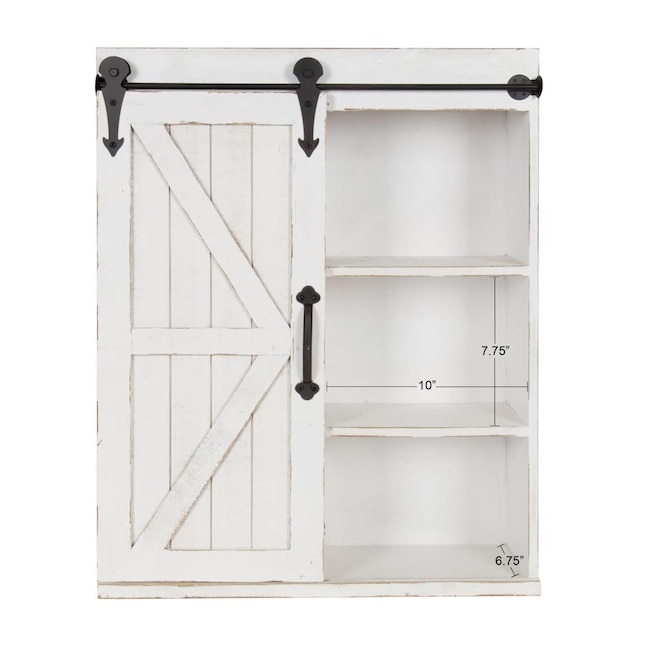 Wood Wall Cabinet, Storage Cabinet With Sliding Barn Doors