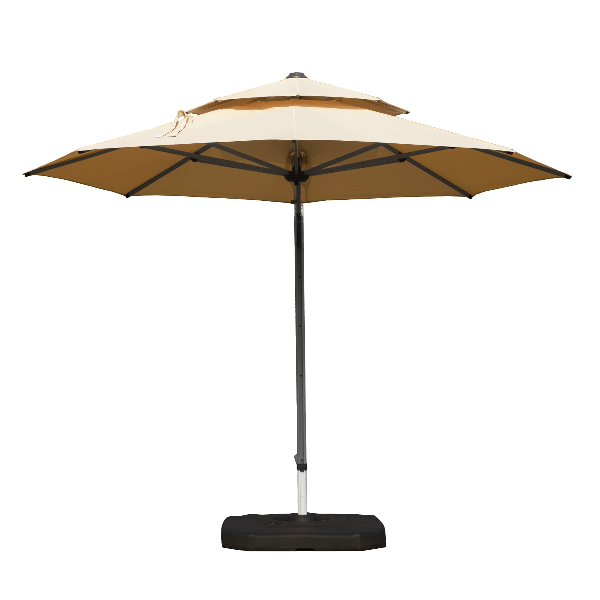 Tatayosi JL-337923 Round Cantilever Umbrella with Center Pole Beige Base Not Included