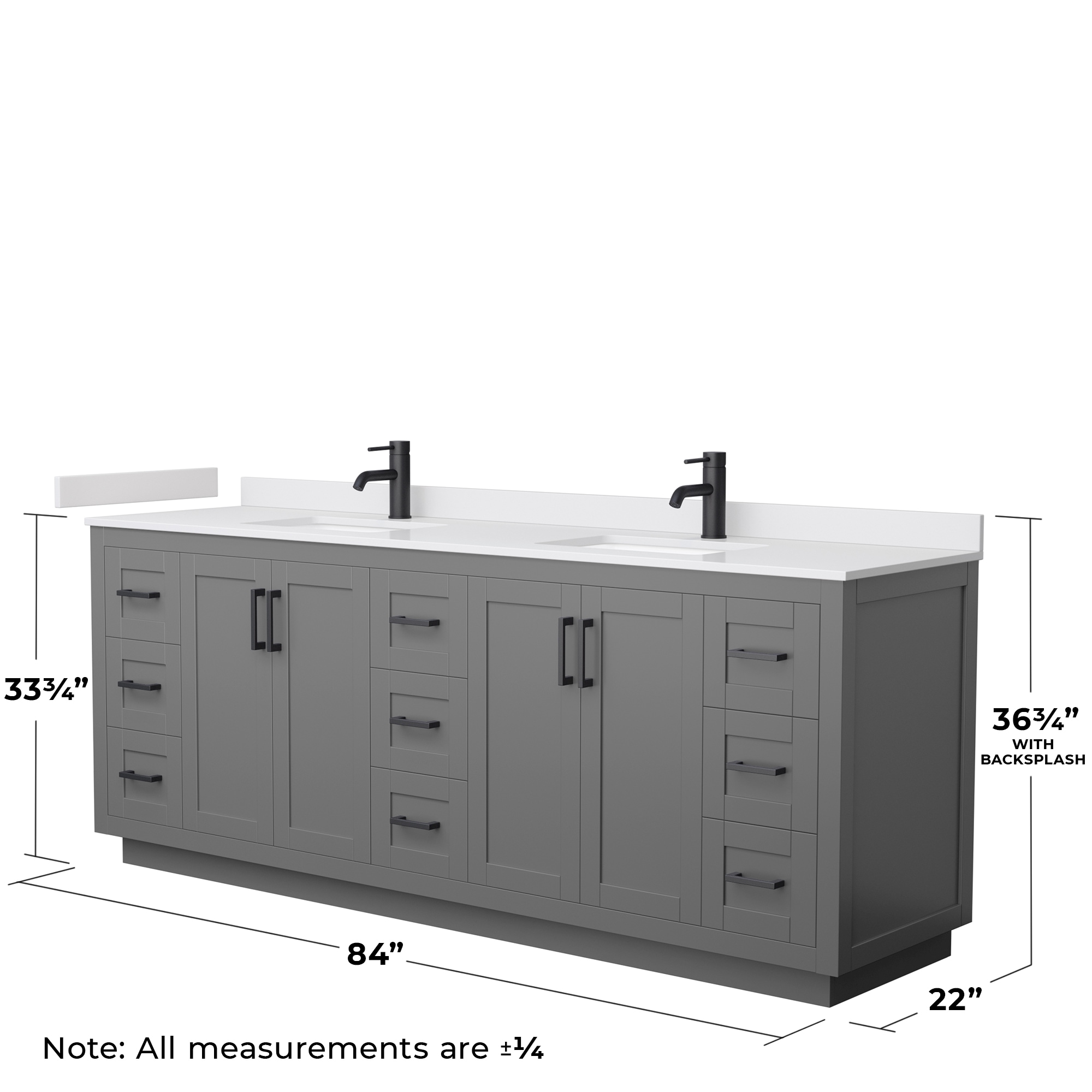 Wyndham Collection WCF292984DGBWCUNSM70 Bath-Vanity-Combo - View #6