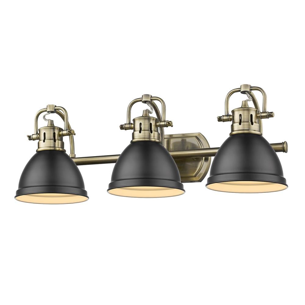 Golden Lighting Duncan 3-Light Brass Transitional Vanity Light in the ...