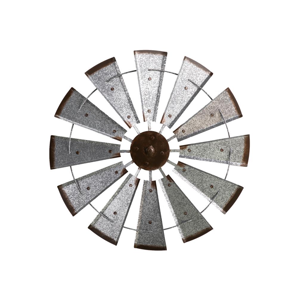 Glitzhome GH2009200015 28.5-in W x 28.5-in H Metal Farmhouse metal wind spinner wall decor Country Wall sculpture