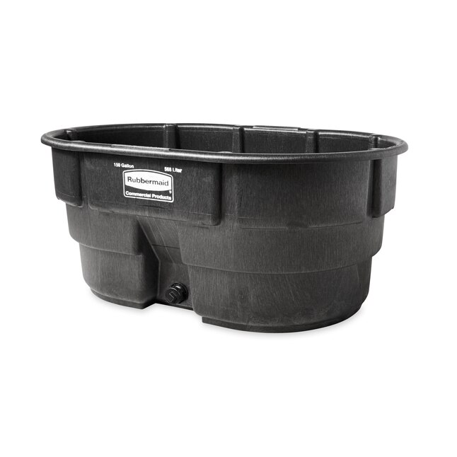 Rubbermaid Commercial Products 150-Gallons Black Polyresin Stock