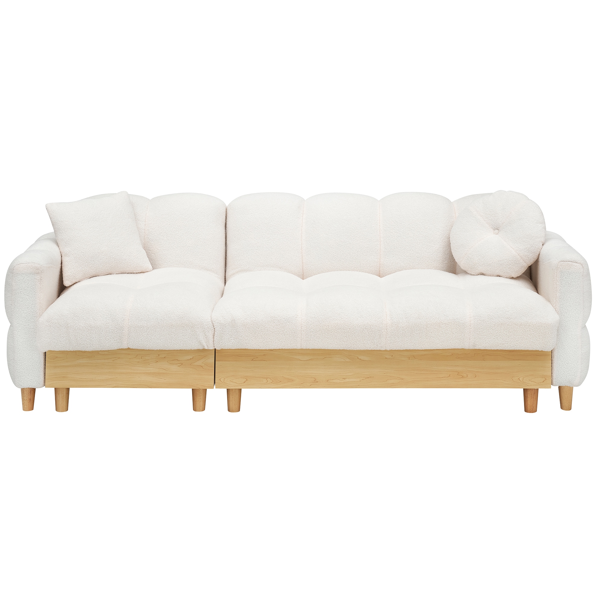 Bybafun YD2700084 87-in Modern Beige Sofa