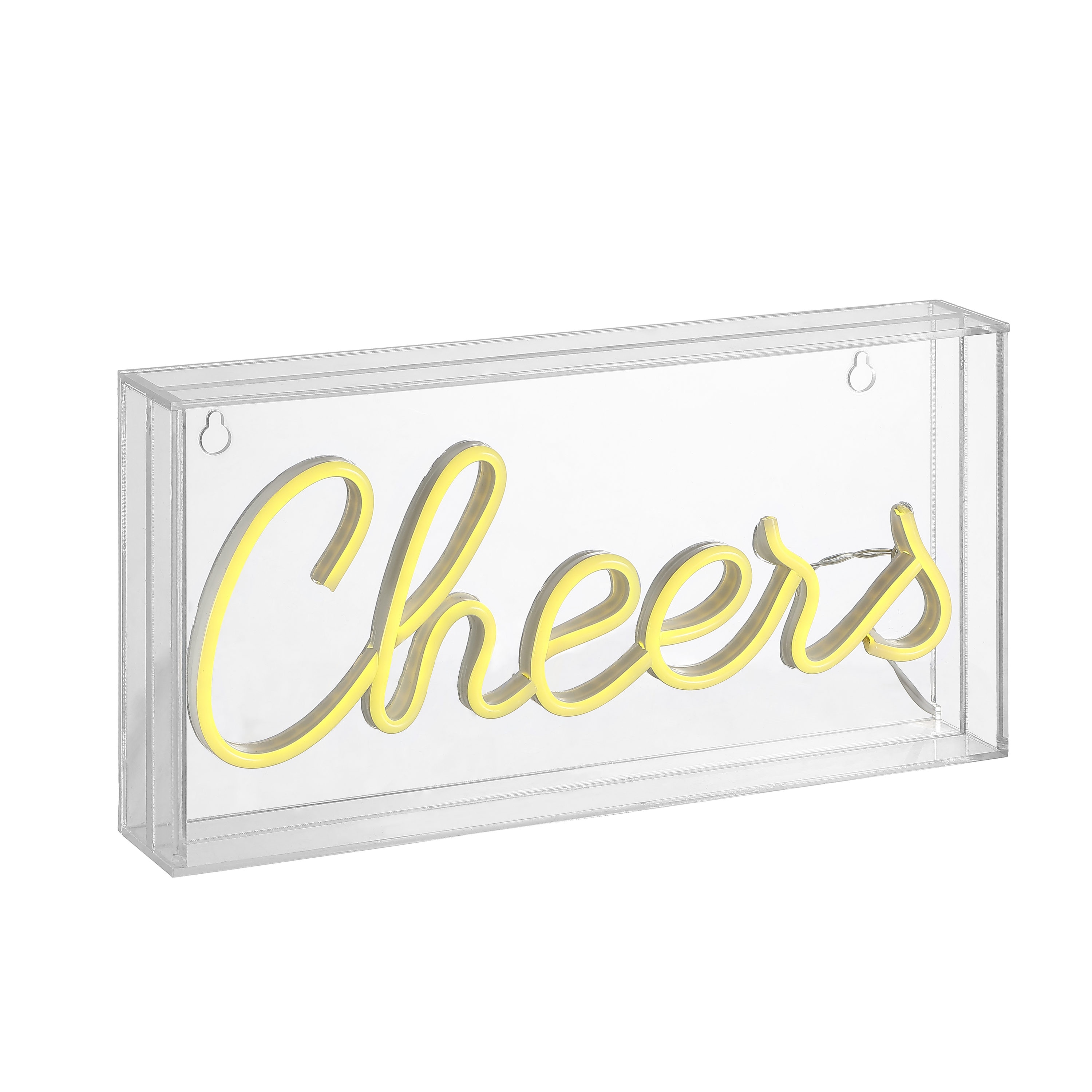 Cheers Yellow Acrylic Box USB LED Neon Light