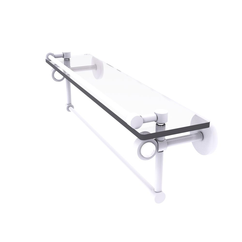 Allied Brass CV-1TB-22-GAL-WHM Clearview Matte White Wall mount Bathroom Shelf ( 22-in x 6.7-in x 5-in )