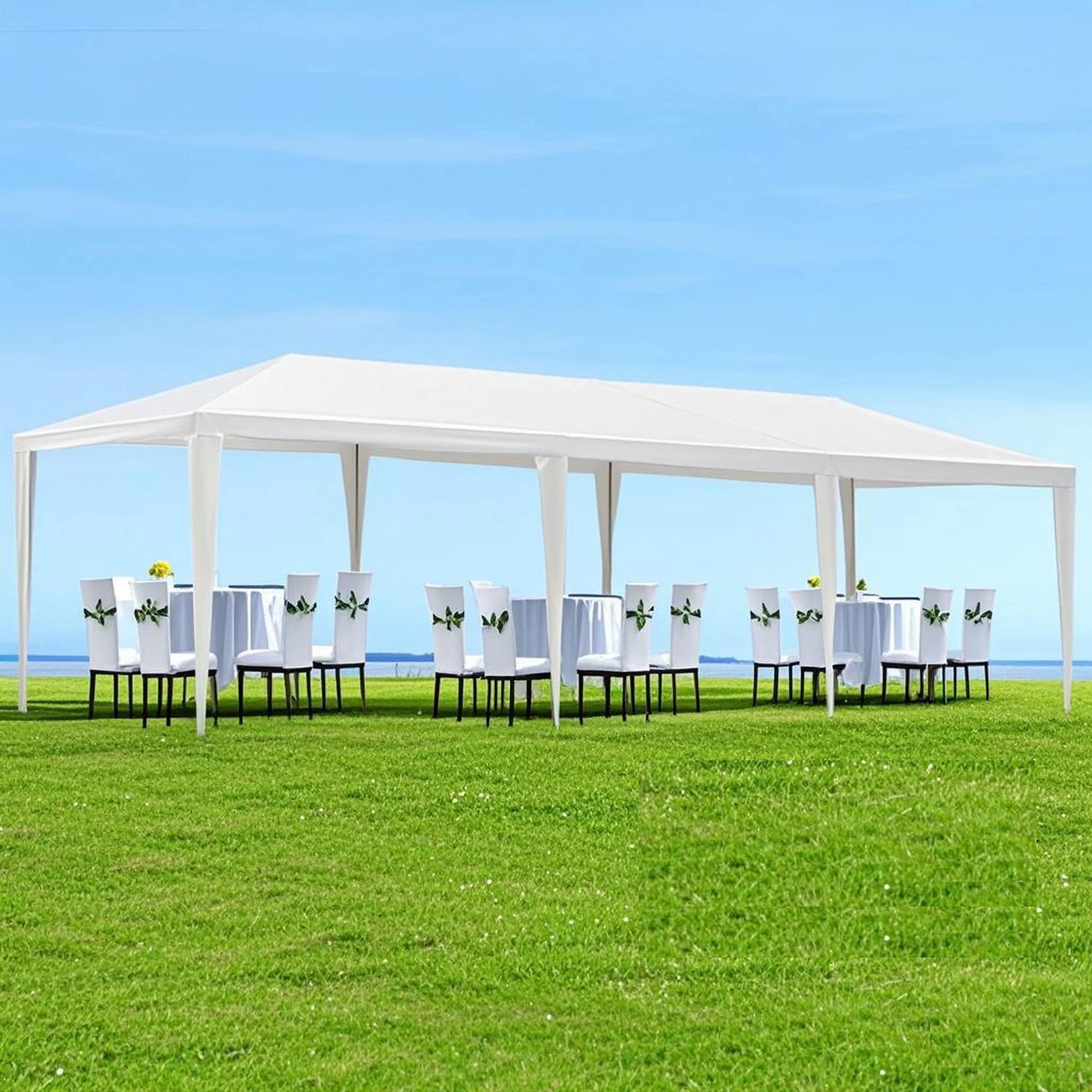 Wooakway 10 x 30 FT Outdoor Gazebo Canopy Tent Wedding Party Marquee Without Sidewalls