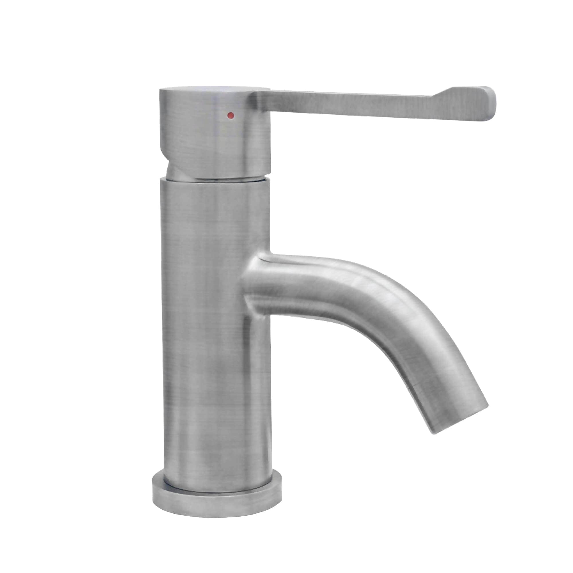Whitehaus Collection WHS0221-SB-BSS Waterhaus Solid Stainless Steel single hole extended single lever lavatory faucet