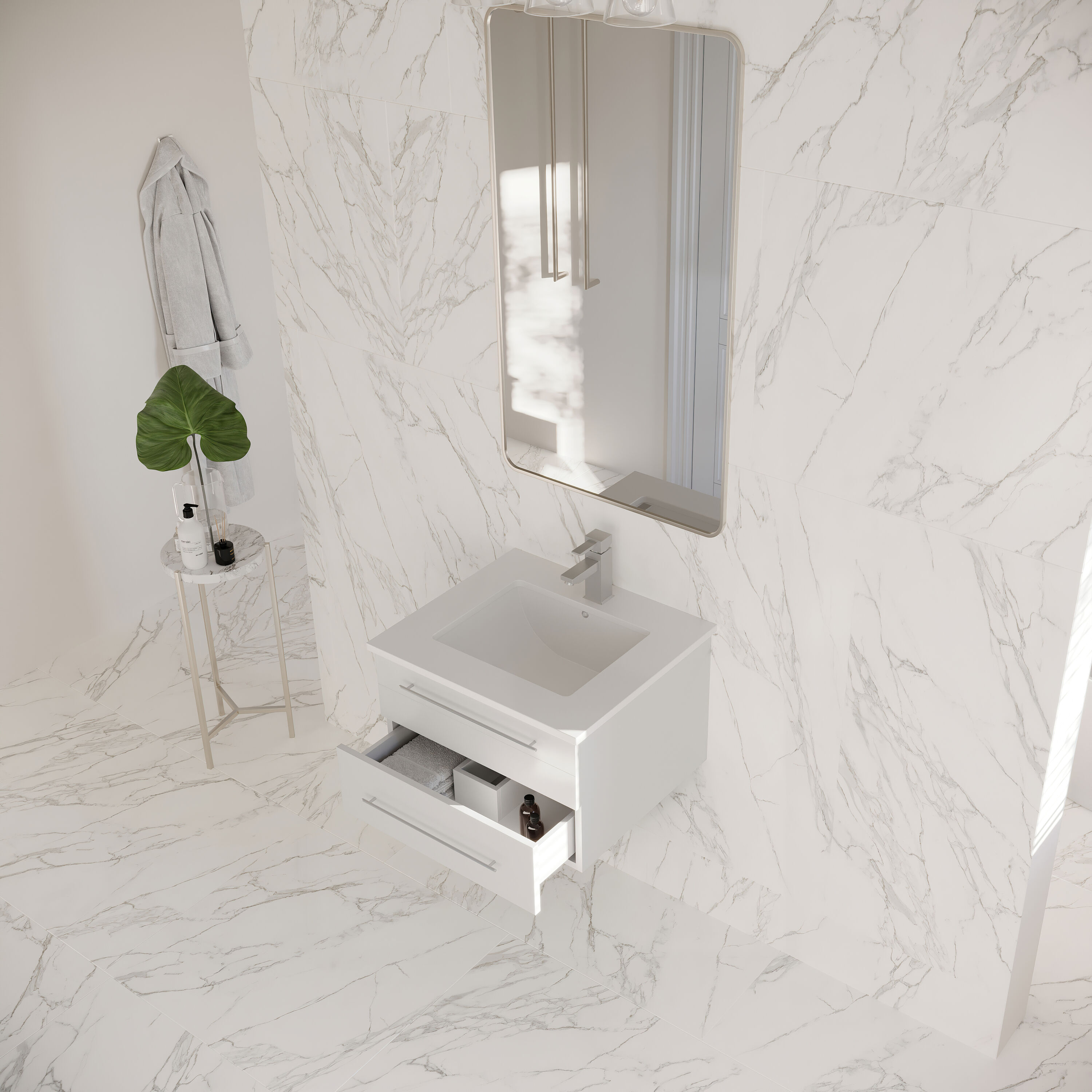 Fresca FCB6124WH-UNS-CWH-U Bath-Vanity-Combo - View #3
