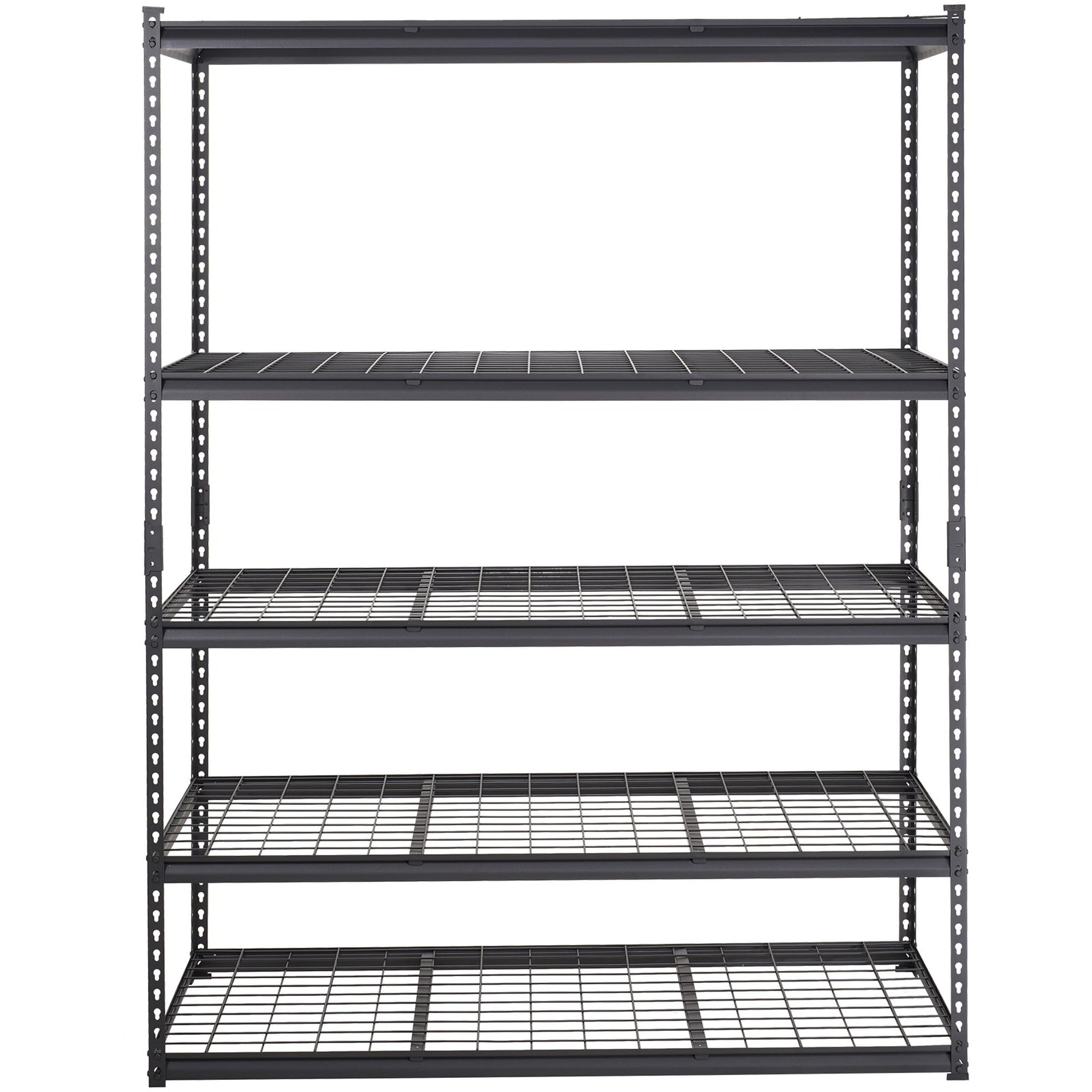 HyperDrop Cart Adjustable 5-Tier Metal Storage Rack/Black Heavy Duty Wire Shelving with High Load Bearing/Multipurpose Organizer Shelf for Garage/Pantry/Basement/Laundry and Closet Storage
