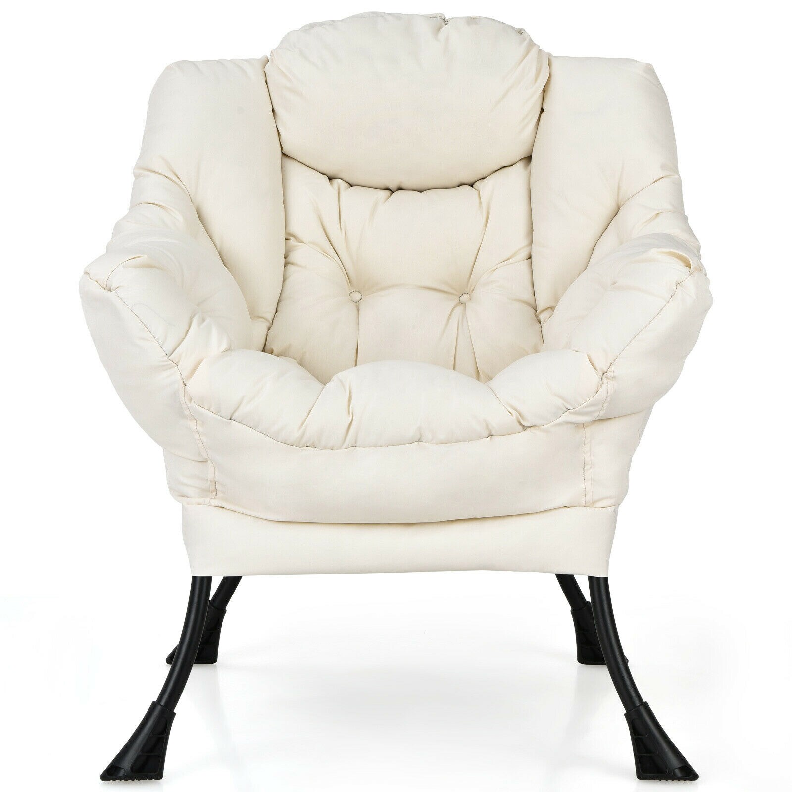 Slickblue - 1-Piece Polyester Upholstered Tufted Accent Chair with Steel Frame for Living Room - ...