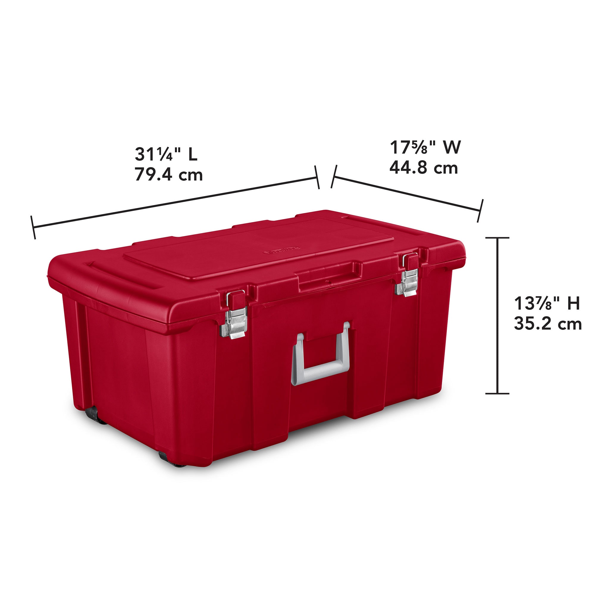 Sterilite 32 Qt. Latch Box Plastic, Infra Red 