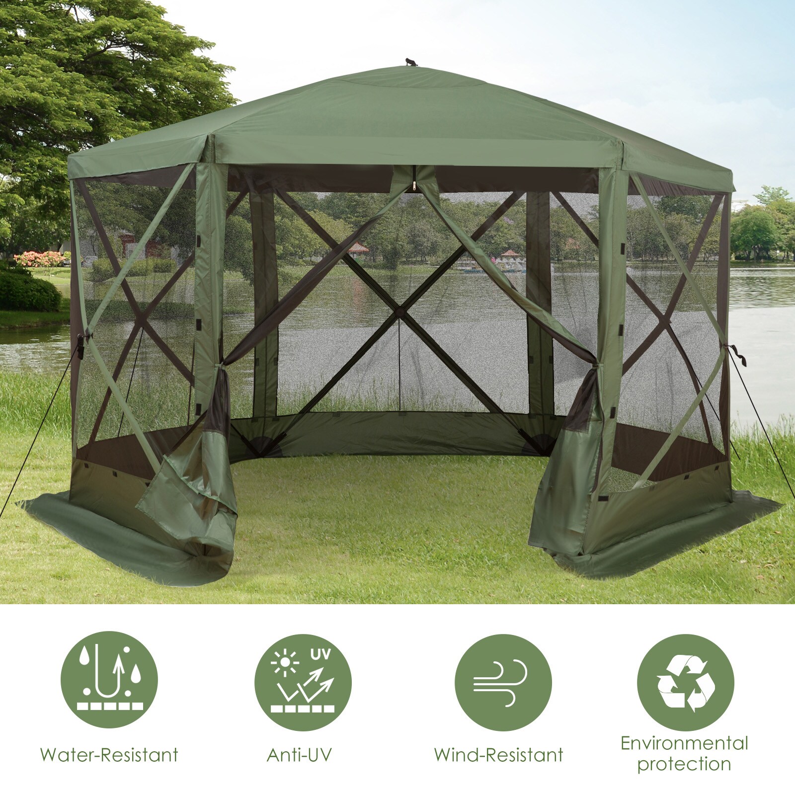 Outsunny A20-103GN Wood-Resin-Gazebos - View #5