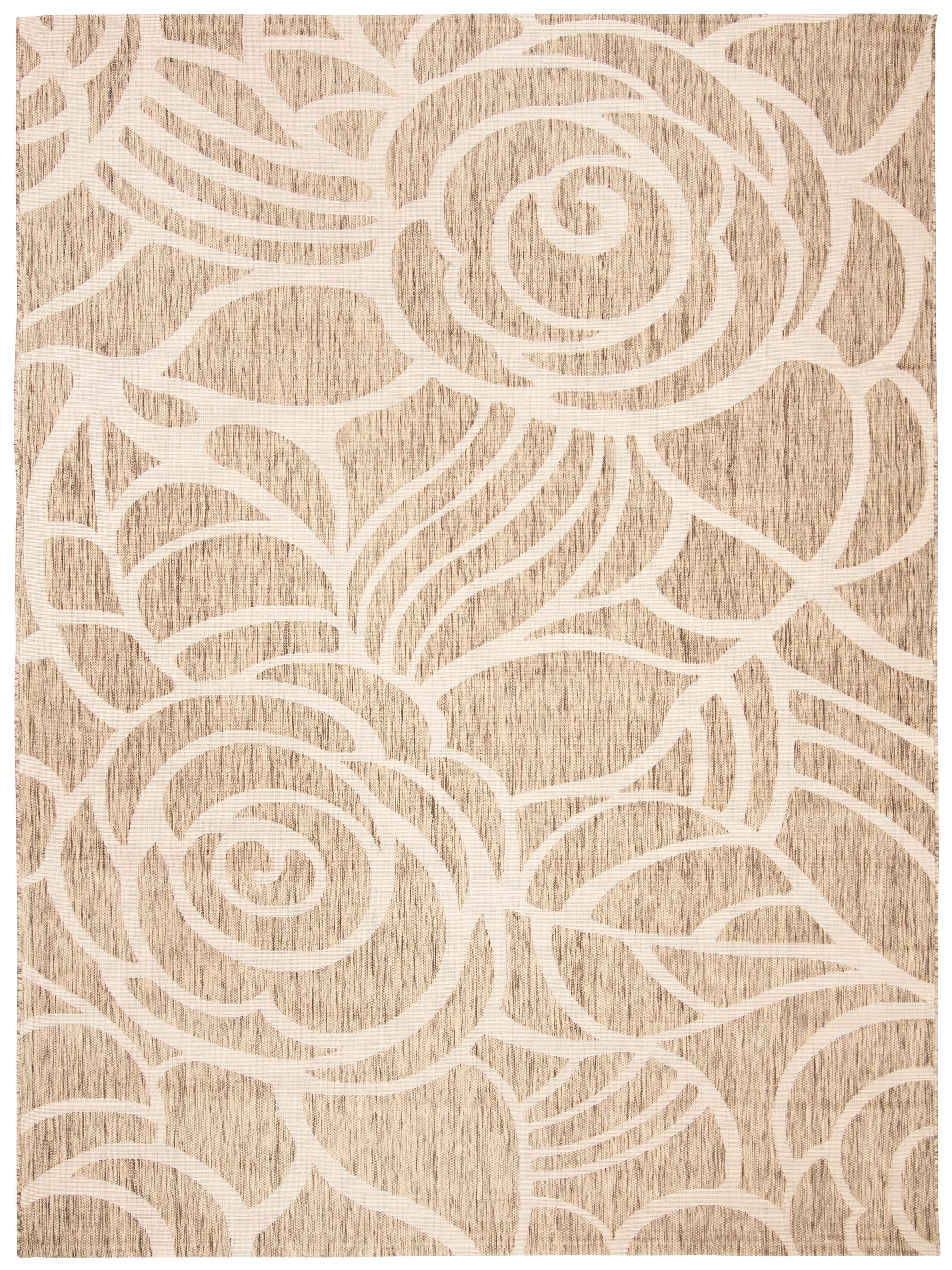 Safavieh CY5141B-8 Courtyard Loire 8 x 11 (ft) Loomed Polypropylene Coffee/Sand Rectangular Indoor/Outdoor Floral/Botanical Coastal Area rug
