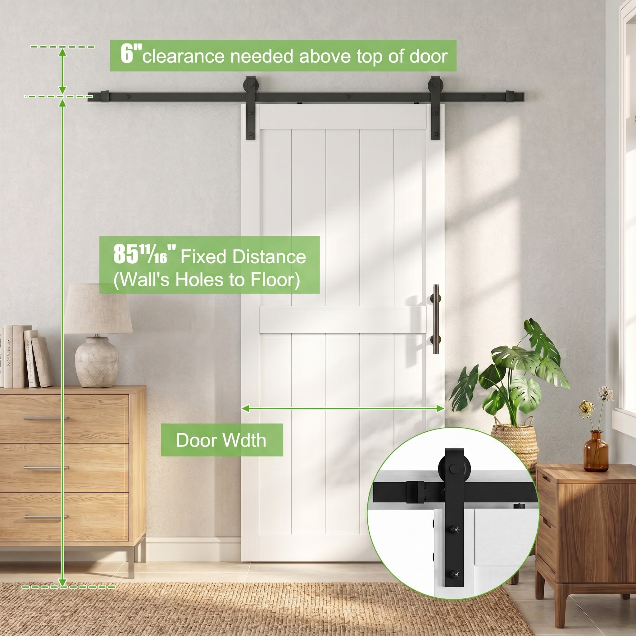 SMARTSTANDARD SSBDP5-WT-36 Barn-Doors - View #3