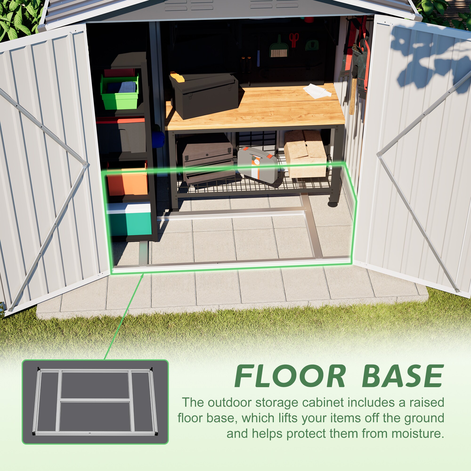 WELLFOR TWSG020-GR Metal-Storage-Buildings-Sheds - View #8