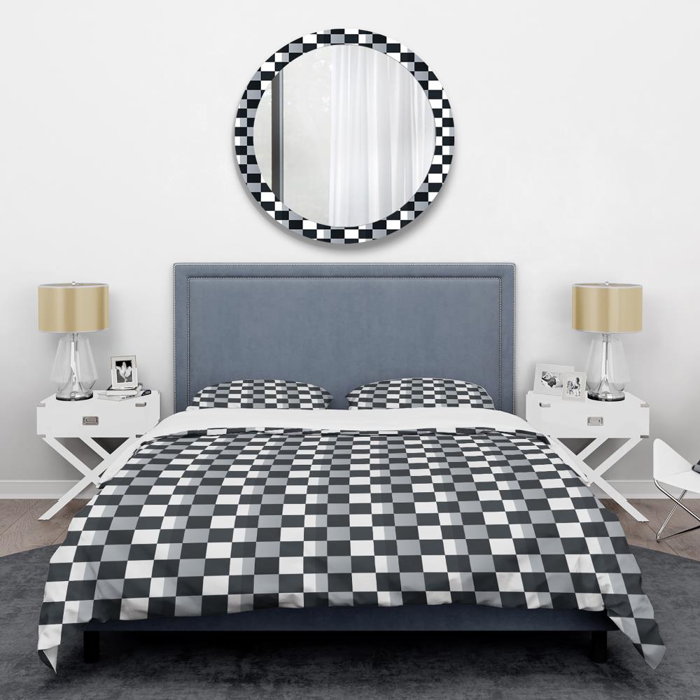 Designart BED24073-Q 3 -Piece Grey Queen Duvet cover Set