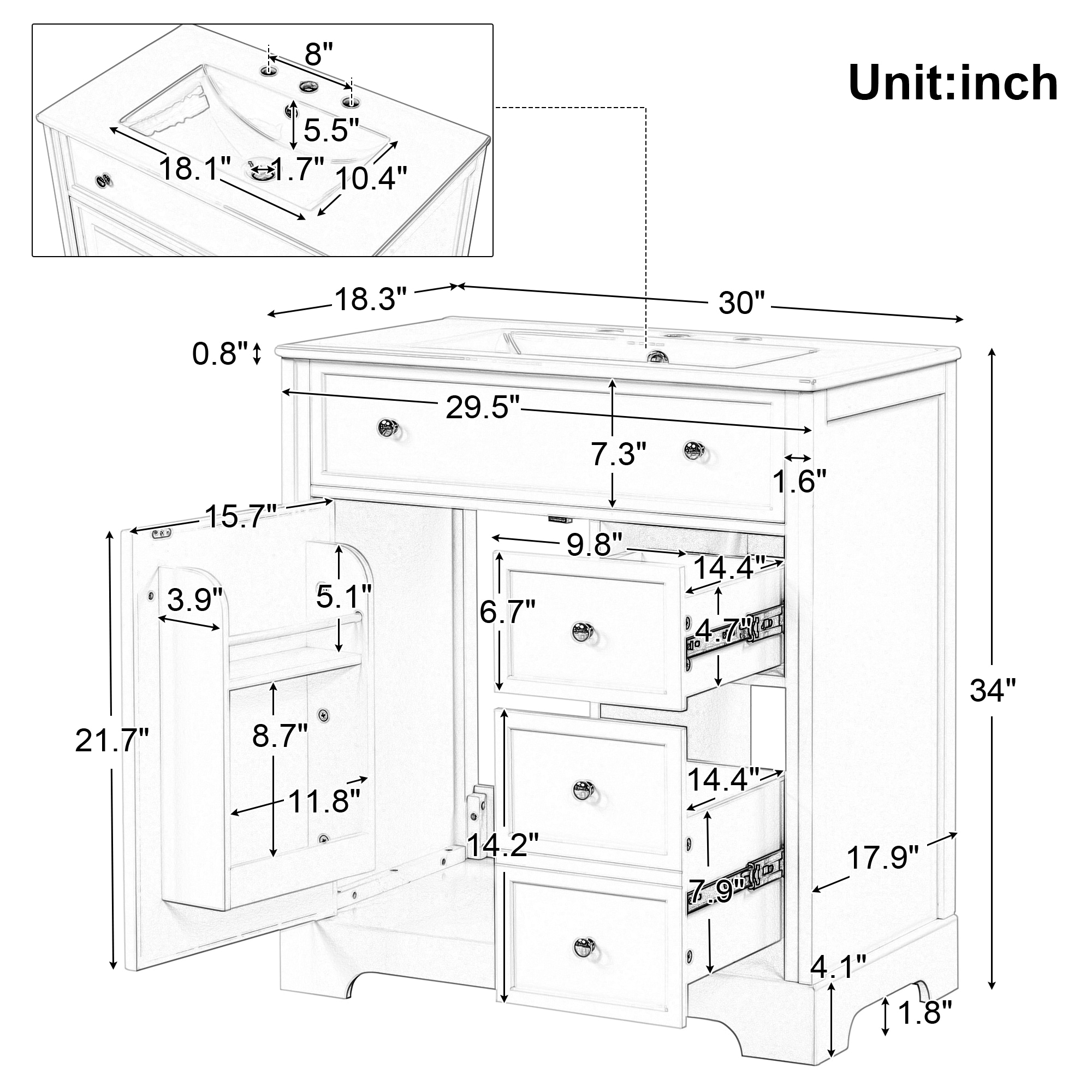 Siavonce FZB082S00008 Bath-Vanity-Combo - View #9