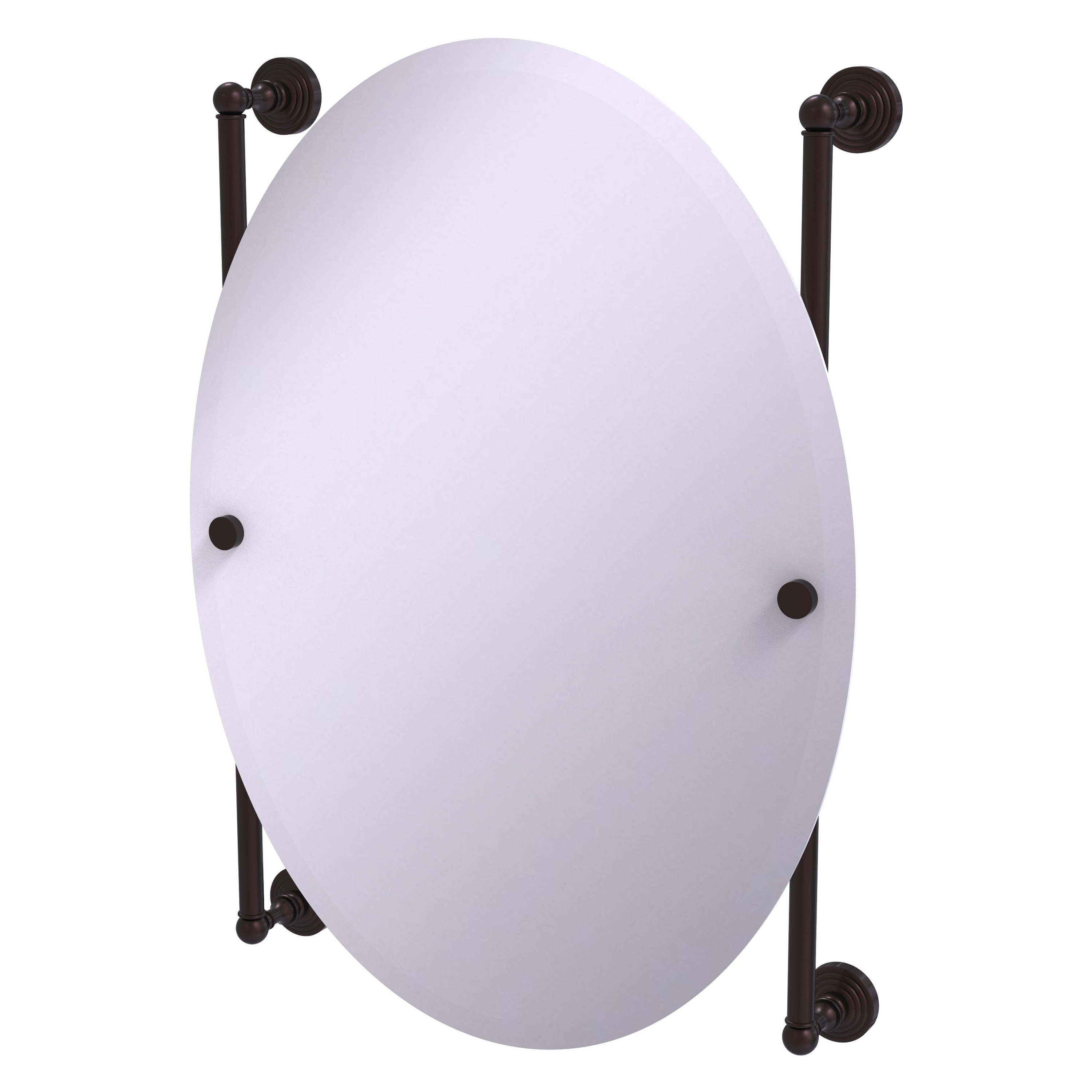 Allied Brass WP-27-91-ABZ Waverly Place 21-Inches x 29-Inches Beveled Frameless Oval Bathroom Vanity Mirror ( Antique Bronze )