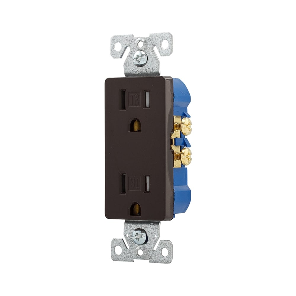 Eaton TR1107B-BX-LW 15 -Amp 125-volt Tamper Resistant Residential Decorator Outlet , Brown
