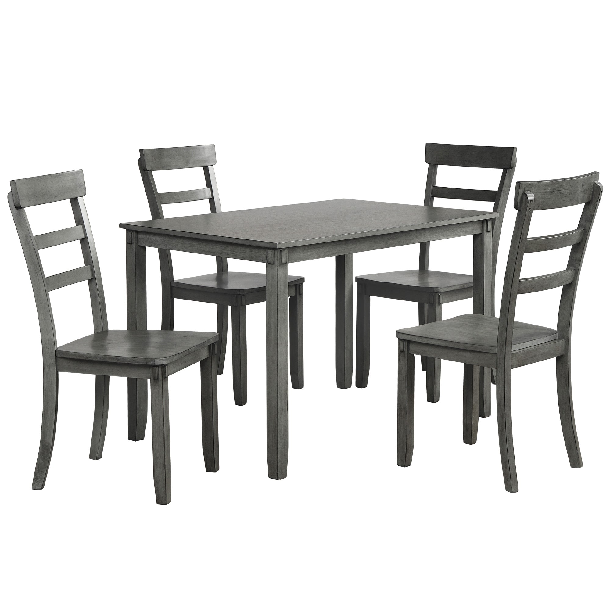 CASAINC TR-ST000011AAE Grey Traditional Dining Room Set with Rectangular Table (Seats 4)