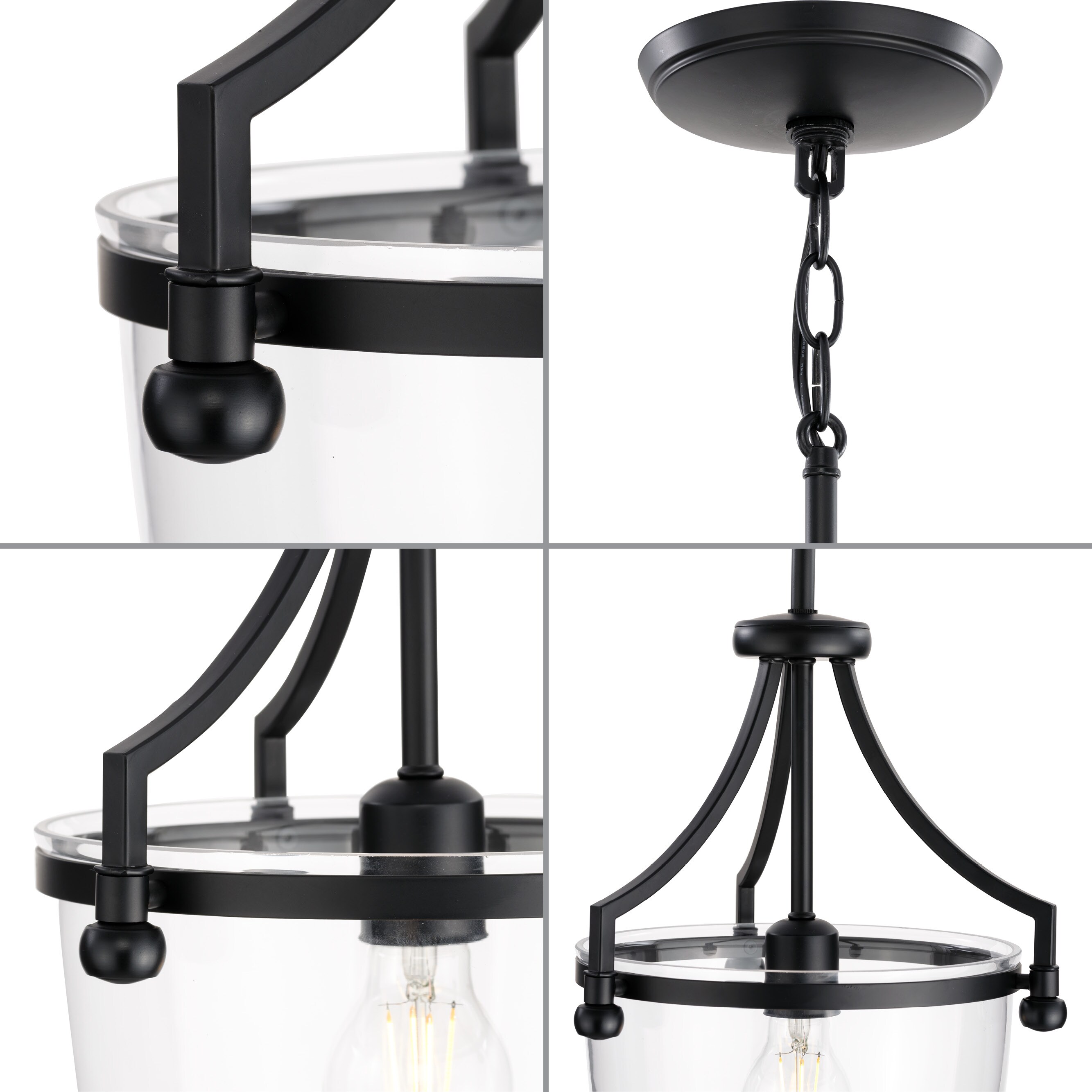Parkhurst Matte Black Clear Glass Mini Pendant Light