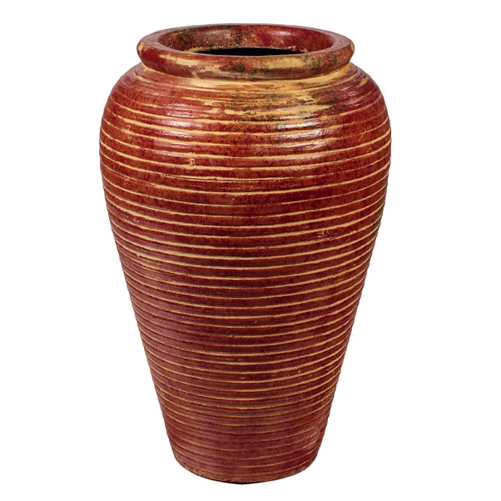  35MX02TL Round 23-in W x 23-in H Brown Clay Indoor/Outdoor Planter