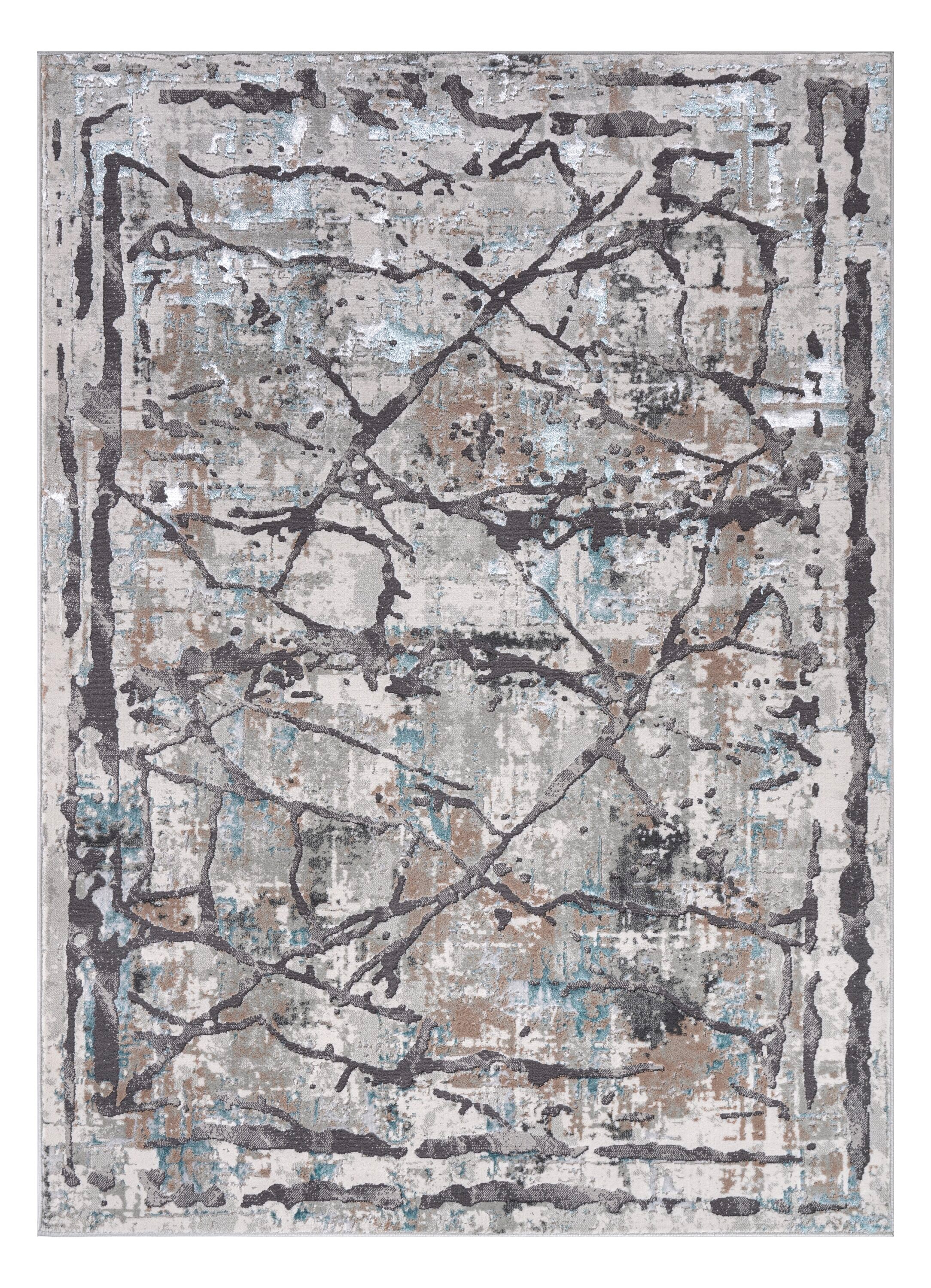 MDA Rugs EC0423 Elpida 2 x 3 (ft) Polypropylene Cream and Light Gray Rectangular Indoor Abstract Area rug