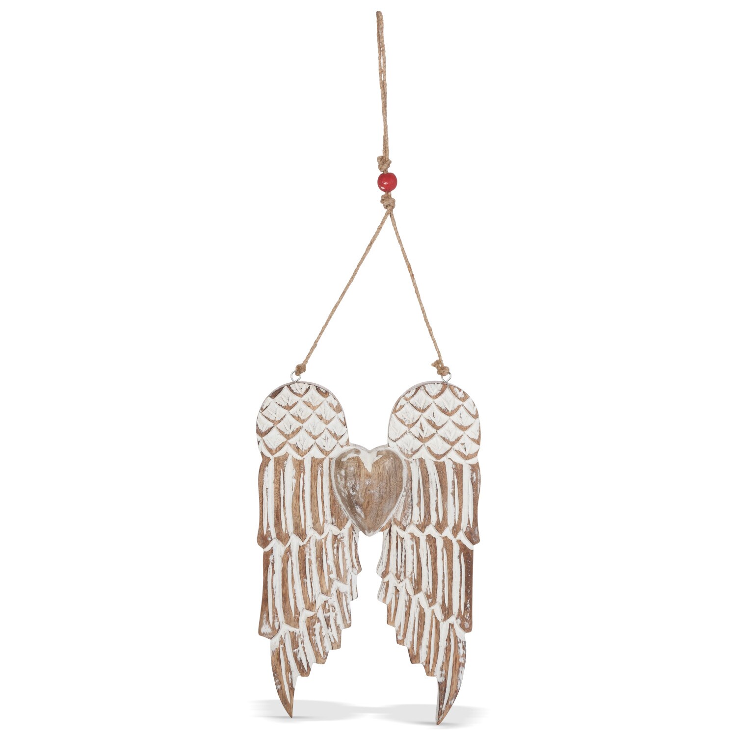 Lone Elm Studios 8-in W x 12-in H Wood Angel Wings Bohemian Wall Accent ...