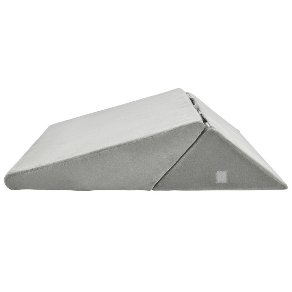 Adjustable Memory Foam and Sponge Triangular Bed Wedge Pillow for Back Neck and Leg Support- 23 W x 20 H Inch- Gray