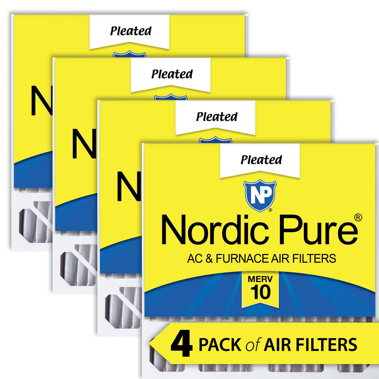 Nordic Pure 20x20x5 (4 3/8) Honeywell/Lennox Replacement MERV 10 Air Filters 4 Pack