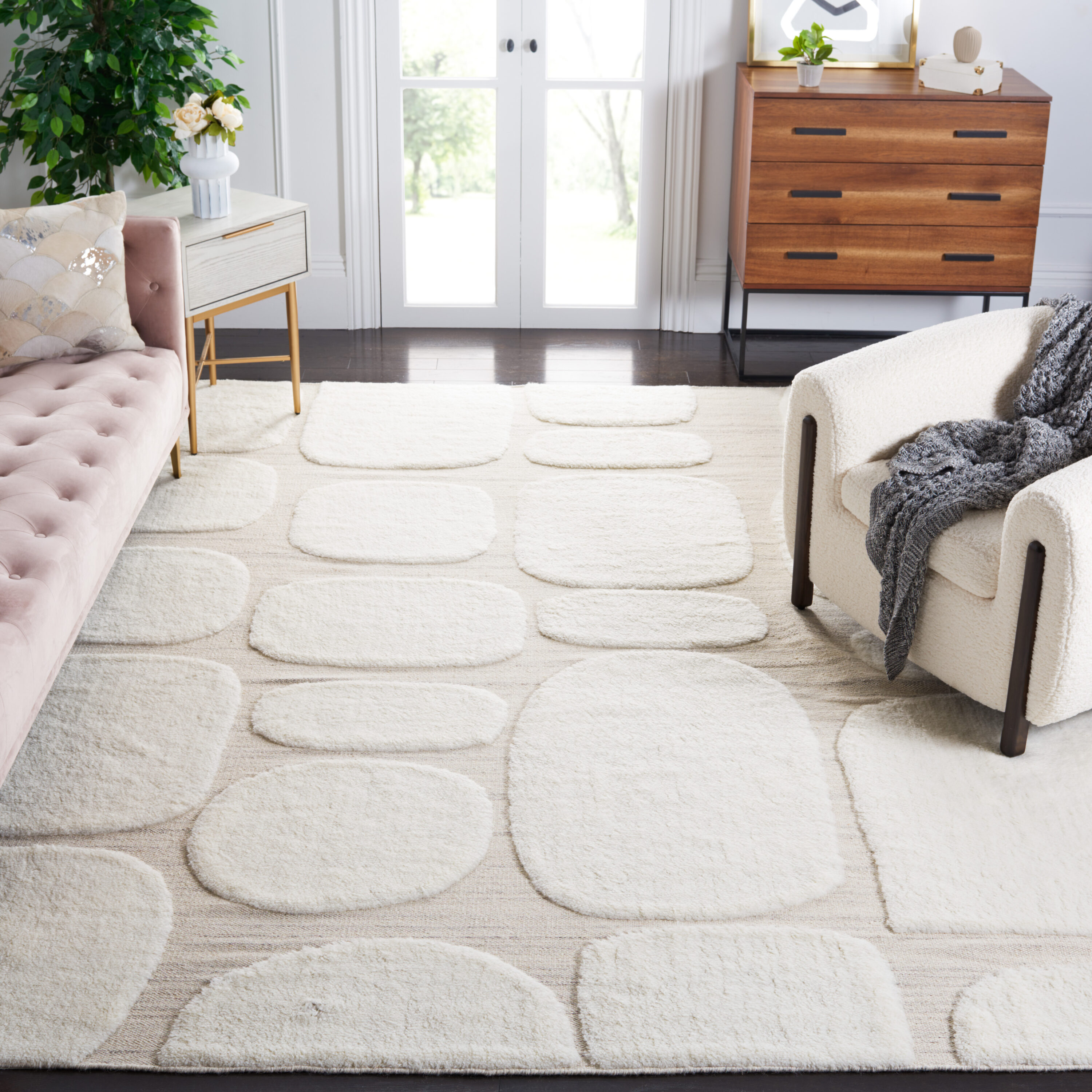  Manhattan 550 Ivory/Beige Contemporary 8Ft x 10Ft Large Rectangle Rug