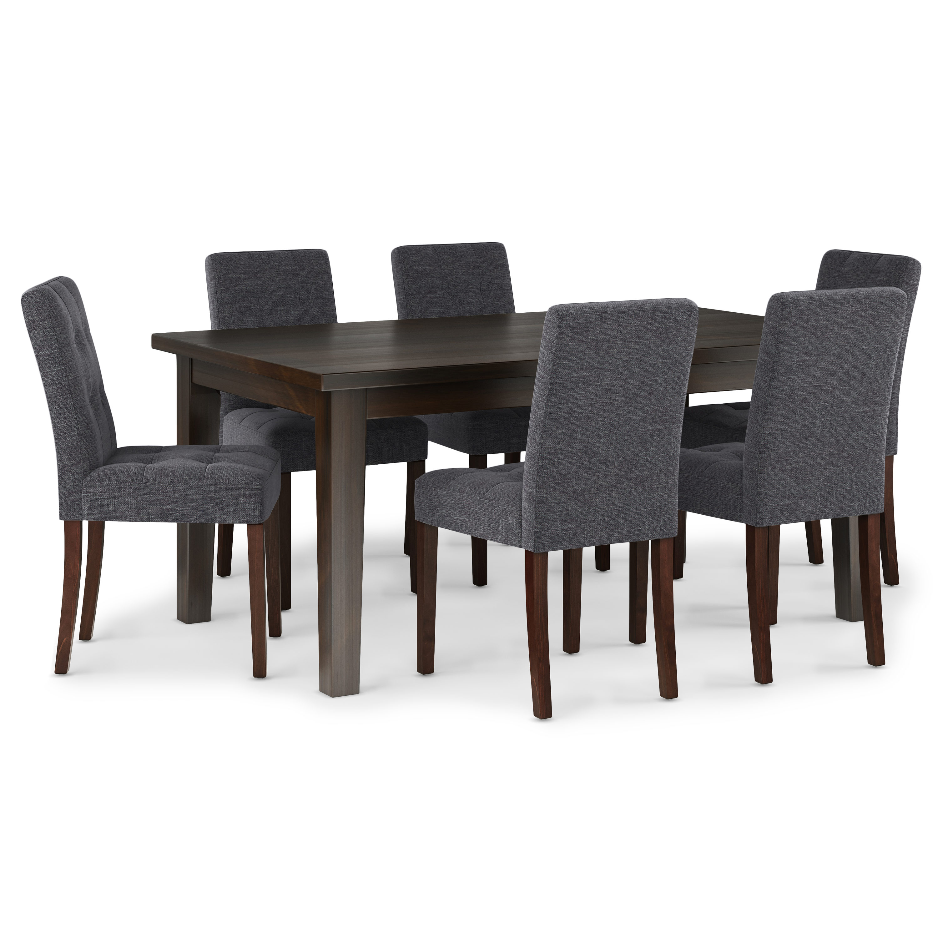 Simpli Home AXCDS7AN-SGL Andover Slate Grey Contemporary/Modern Dining Room Set with Rectangular Table (Seats 6)