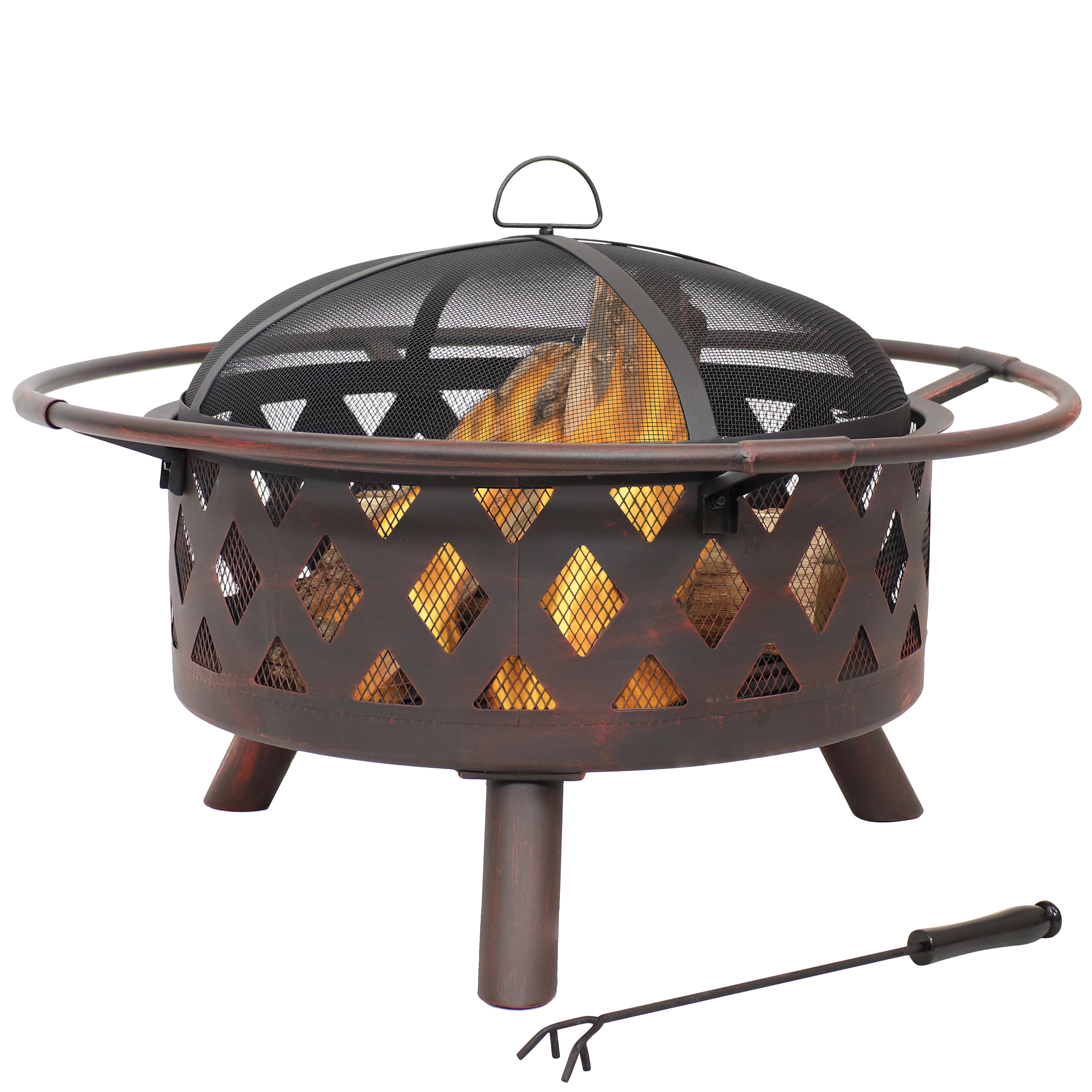 Bronze Steel Wood Burning Fire Pit, Backyard Creations Fire Pit Reviews