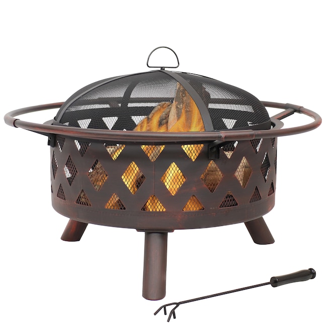 Bronze Steel Wood Burning Fire Pit, Backyard Creations Gas Fire Pit Reviews
