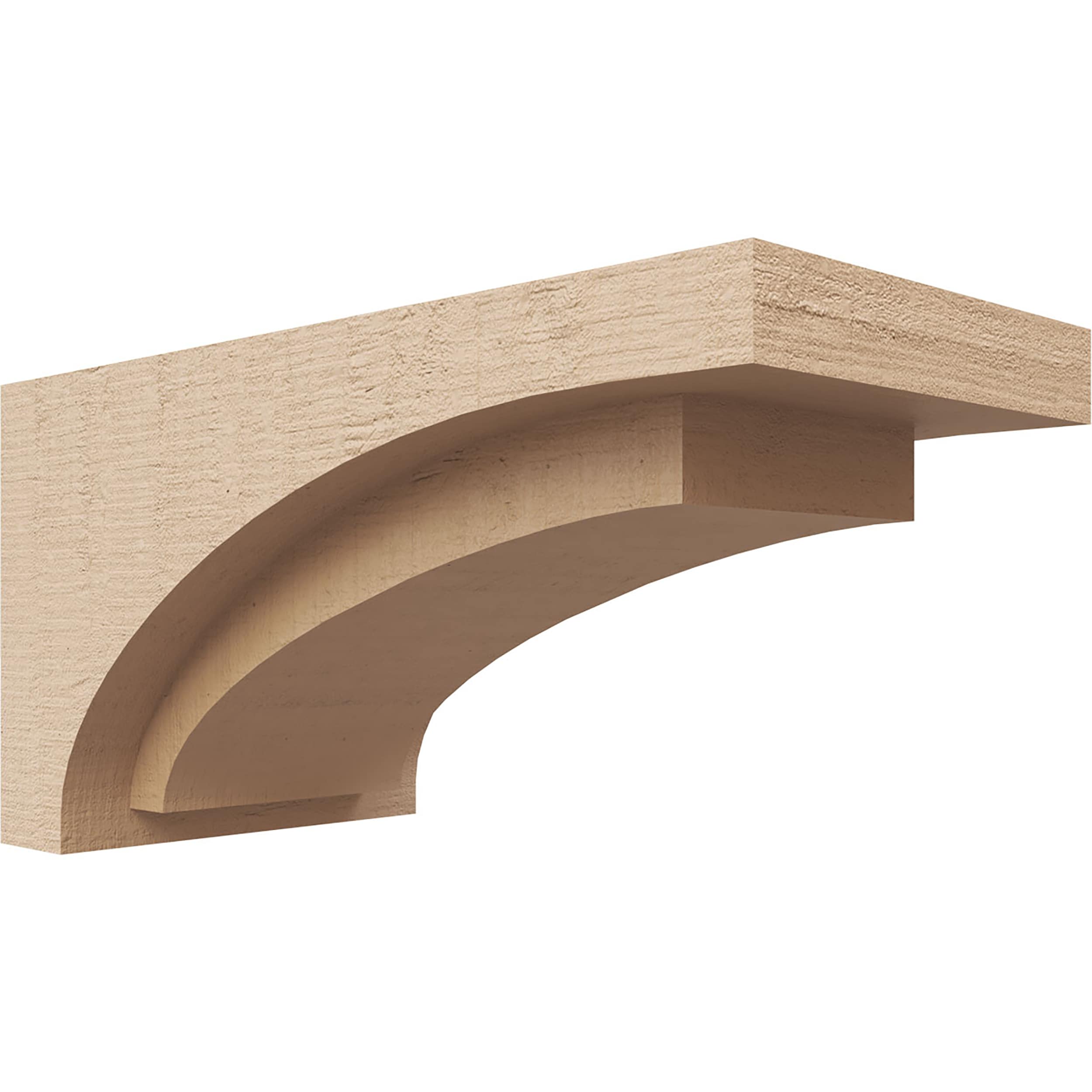 Ekena Millwork CORU06X12X06RIVRCPR 6-in x 12-in x 6-in Rough Cedar Woodgrain TimberThane Primed Urethane Paintable/Stainable Corbel
