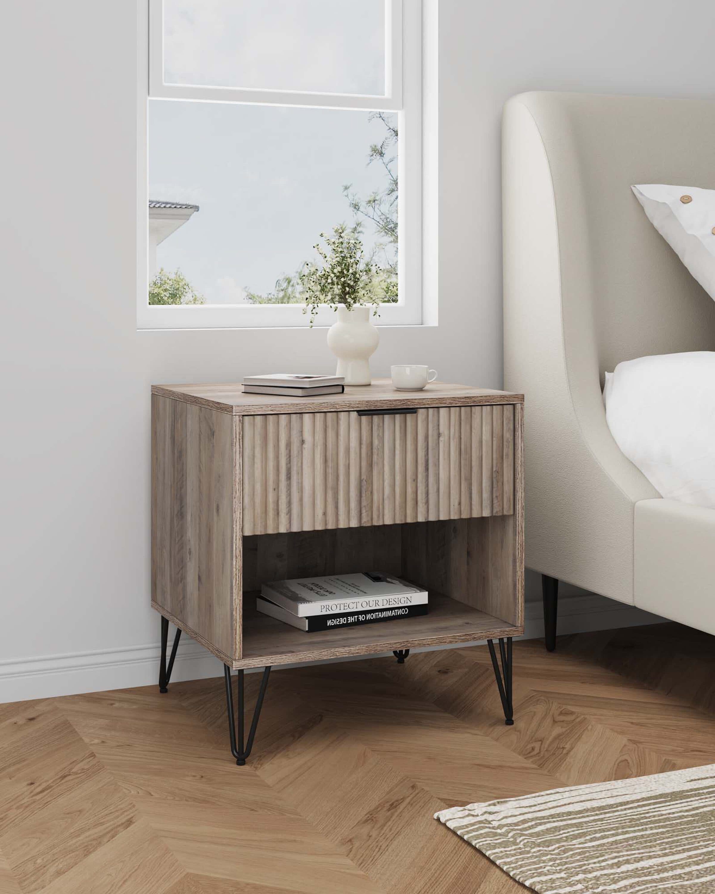 Manhattan Comfort NS001-GY Rustic Grey Nightstand