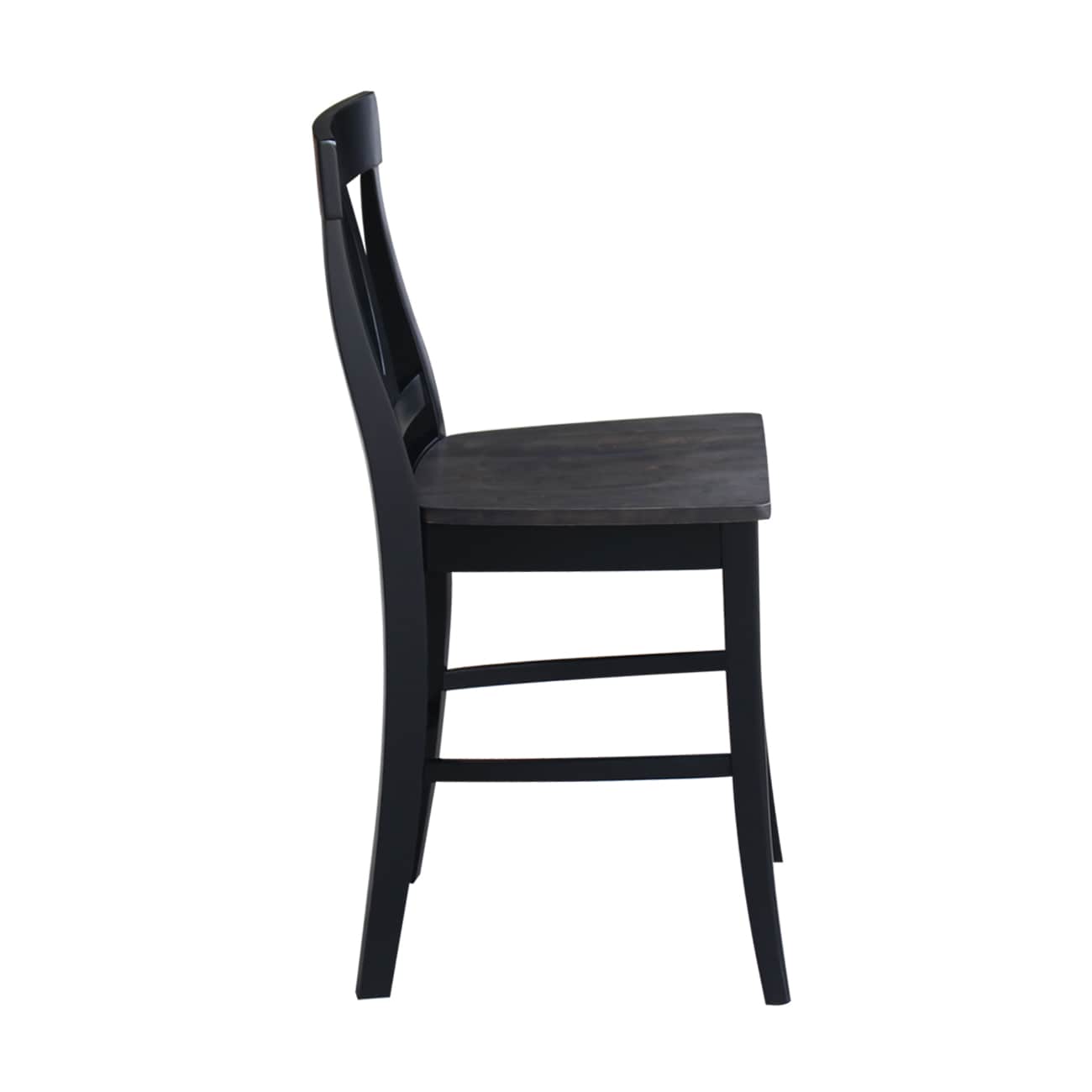 Elegant Cosmo Black Solid Wood Counter Height Stool