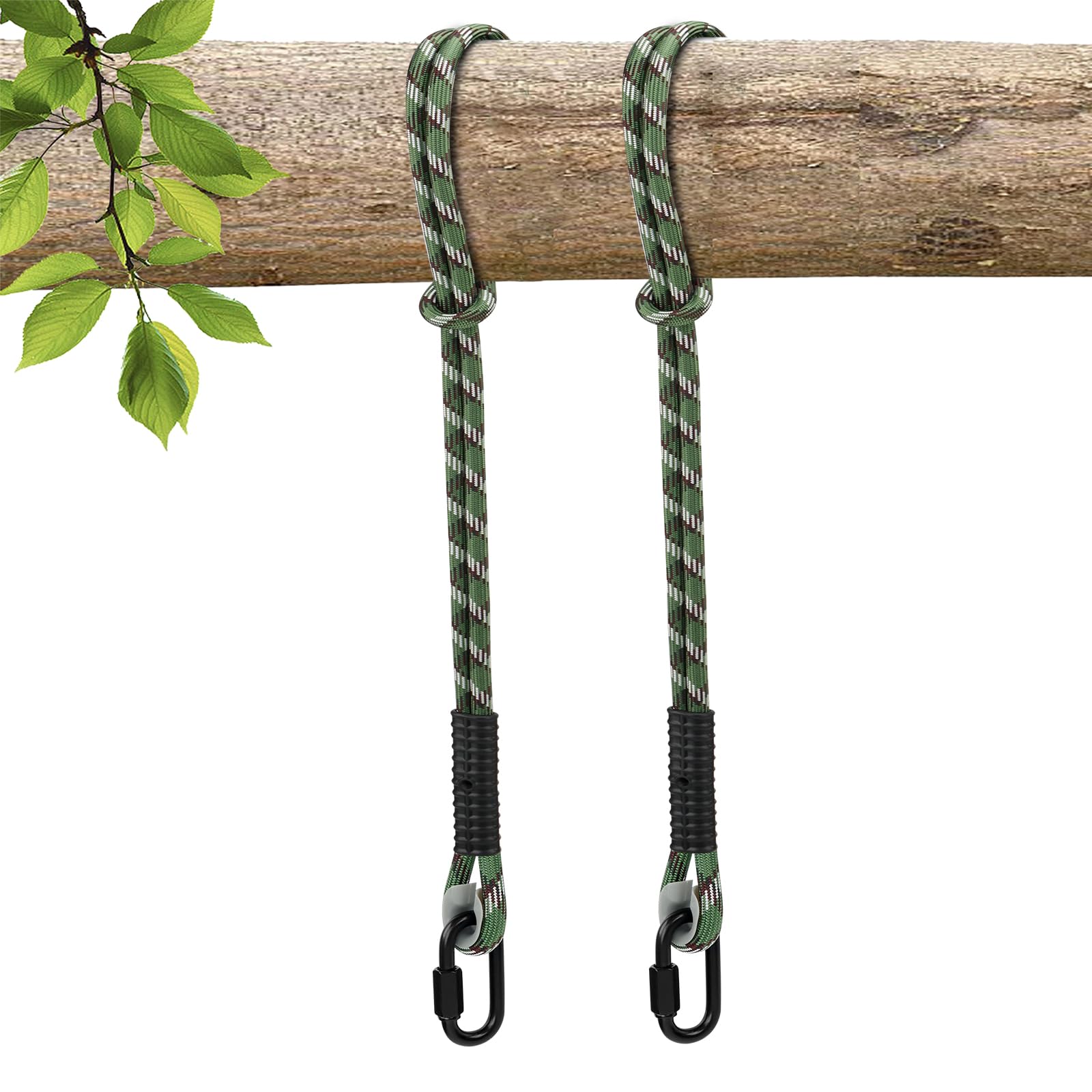 Vrbgify Heavy Duty Tree Swing Ropes 2 Pack 7ft 85 Inch Green Hammock ...