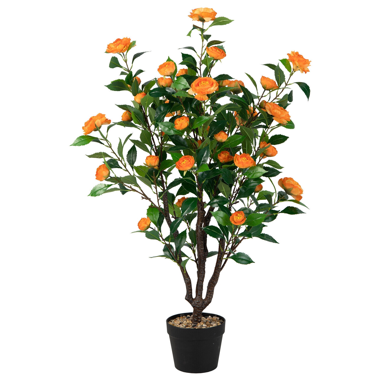 Iseryn 40-in Green, Orange Indoor/Outdoor Floor Camellia Artificial Tree