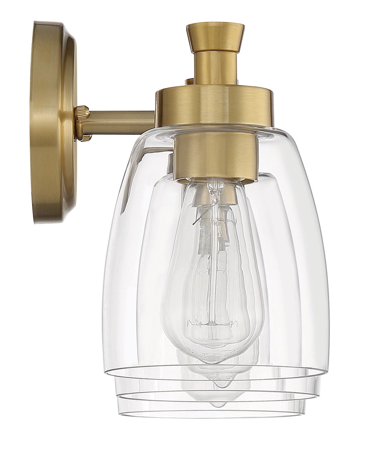Henning Satin Brass 3-Light Vanity with Clear Glass Shades