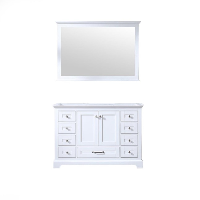 Lexora Dukes 48-in White Bathroom Vanity Base Cabinet without Top ...