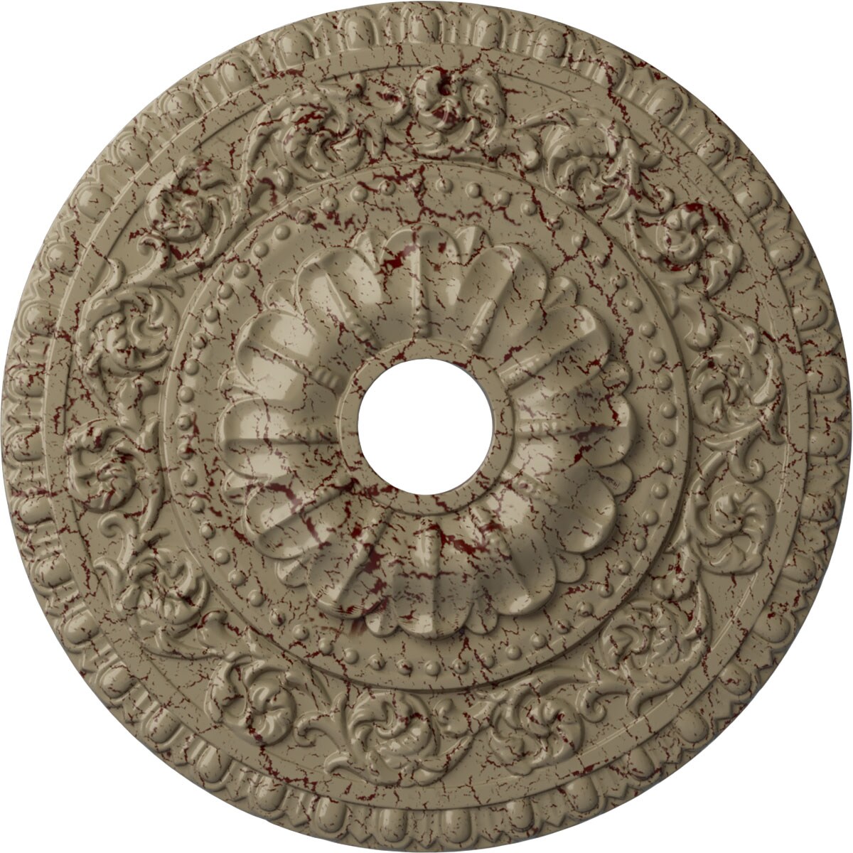 Ekena Millwork CM23VAGDC Vaduz 23.5-in W x 23.5-in L Painted Gobi Desert Crackle Polyurethane Whole Ceiling Medallion