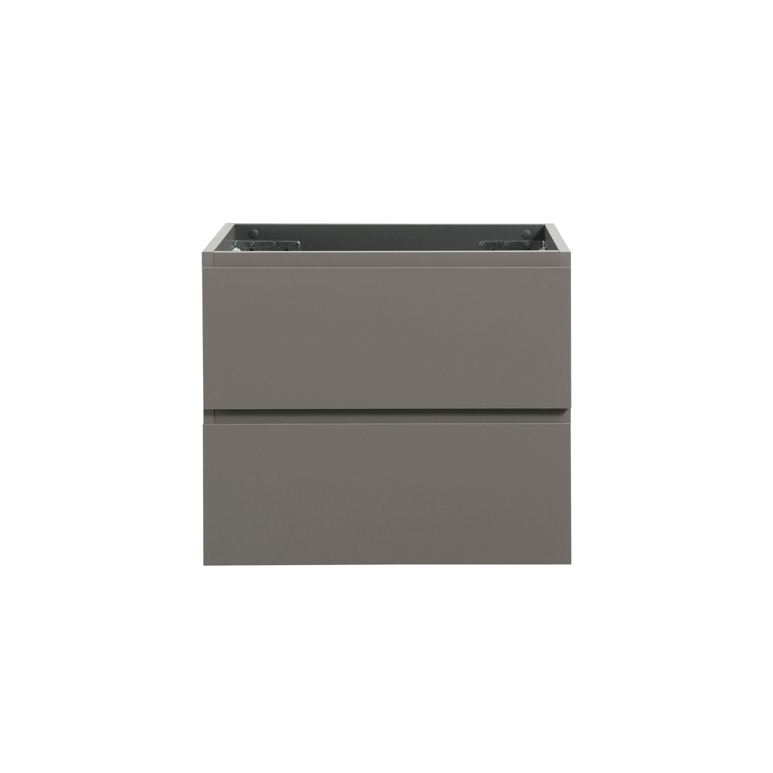 Tinyhomie 24W-102 Wall mount cabinet WITHOUT basin Gray color with two drawers Pre-assembled